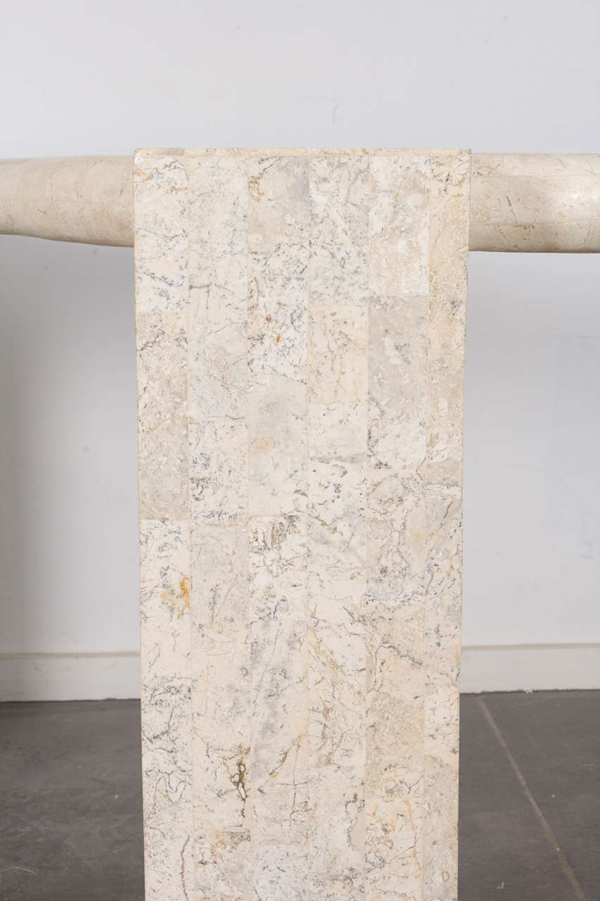 Sculptural Tesselated Stone Console Table In Excellent Condition In New York, NY