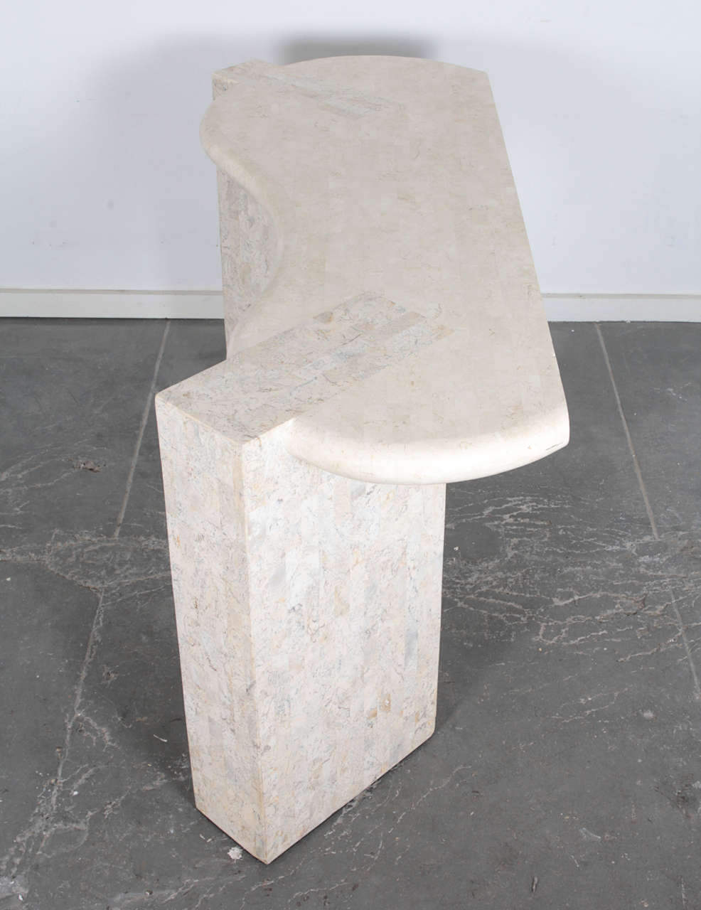 Sculptural Tesselated Stone Console Table 1