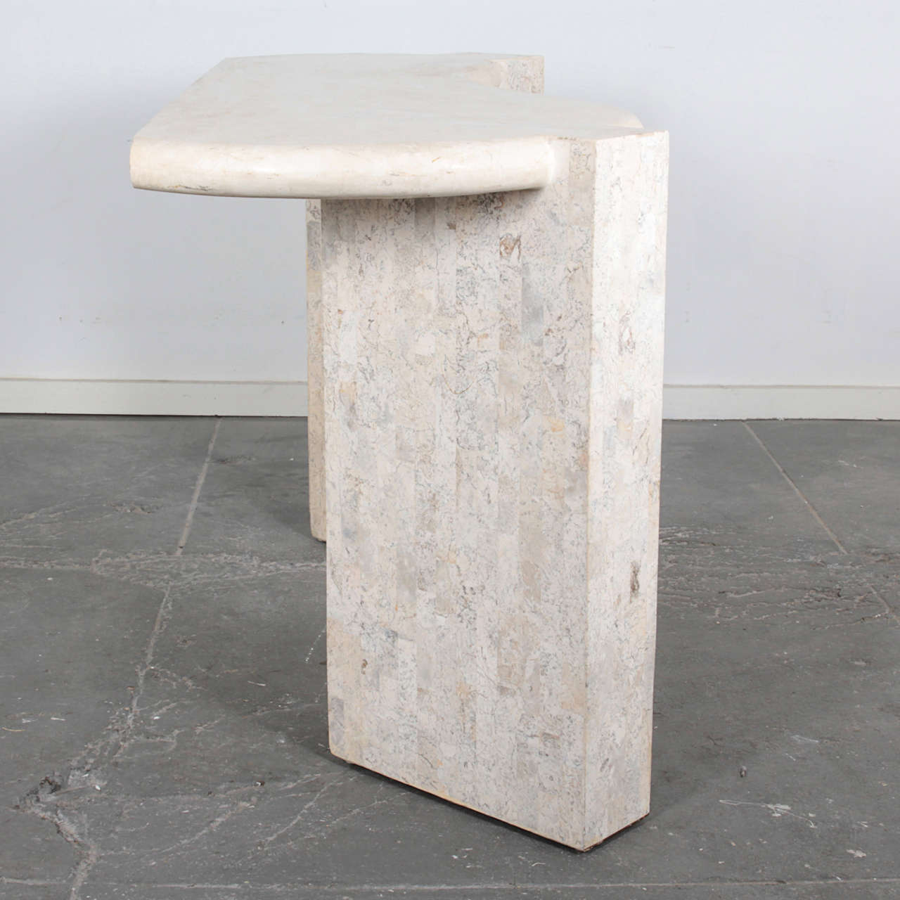 Sculptural Tesselated Stone Console Table 2