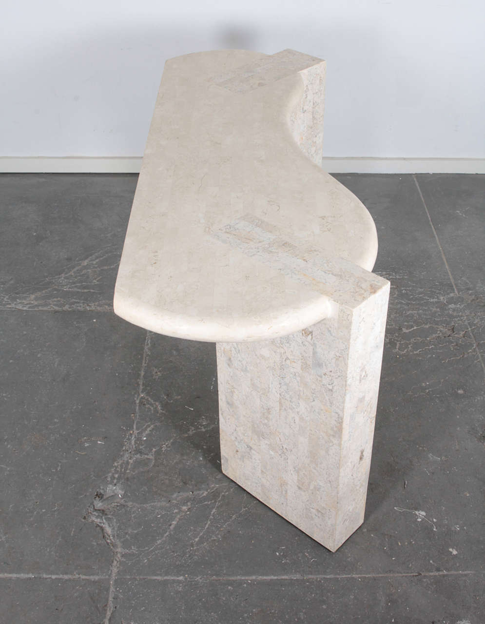 Sculptural Tesselated Stone Console Table 3