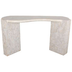Sculptural Tesselated Stone Console Table