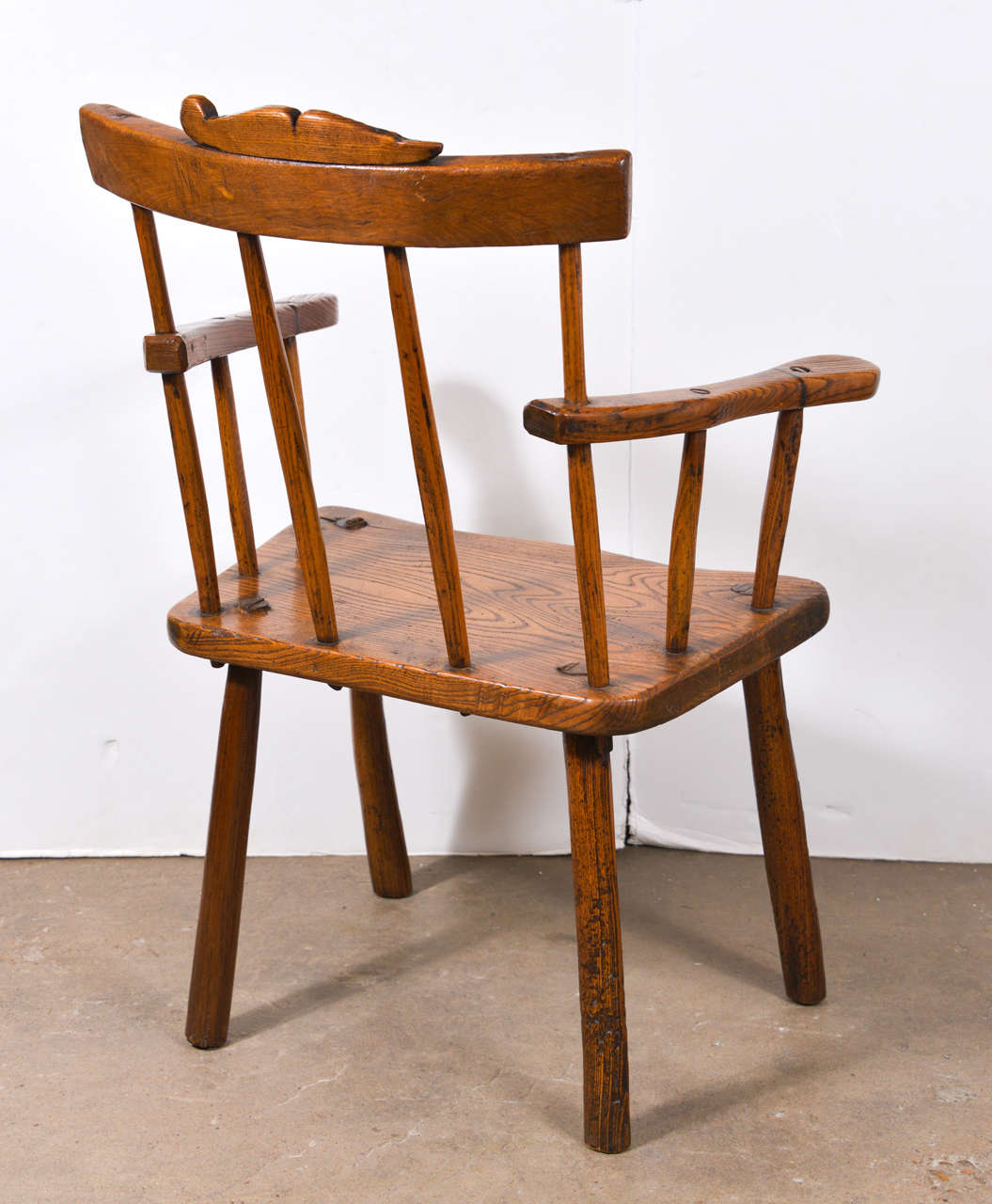 English Primitive 18th Century Folk Art Chair For Sale