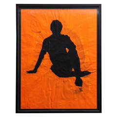 Silhouette on Orange Painting