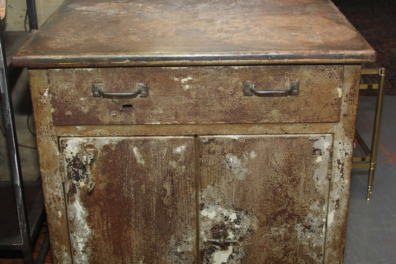 Steel Chest with Patina In Distressed Condition In Seattle, WA