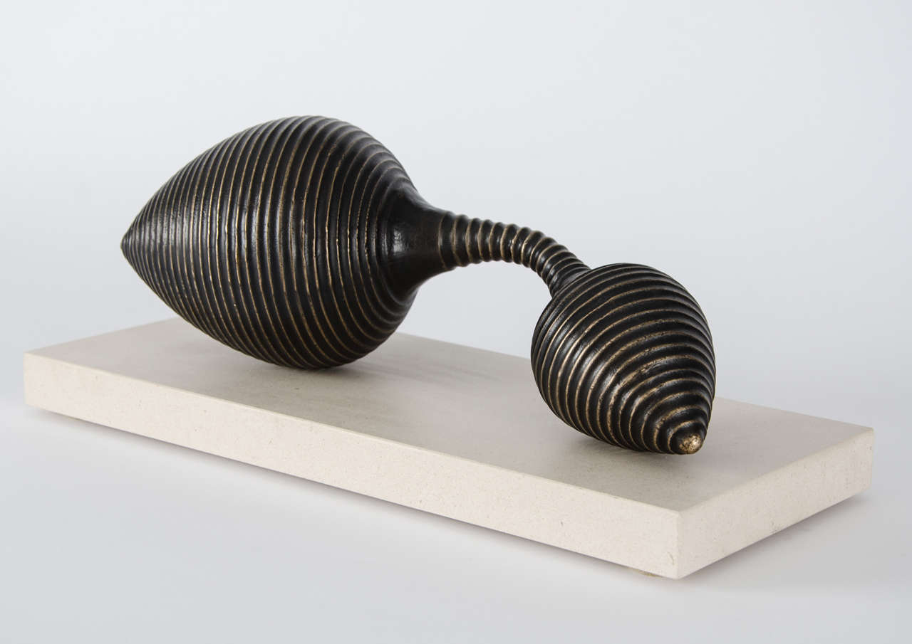 British Conical Terminals, limited edition patinated bronze sculpture by Vivienne Foley For Sale