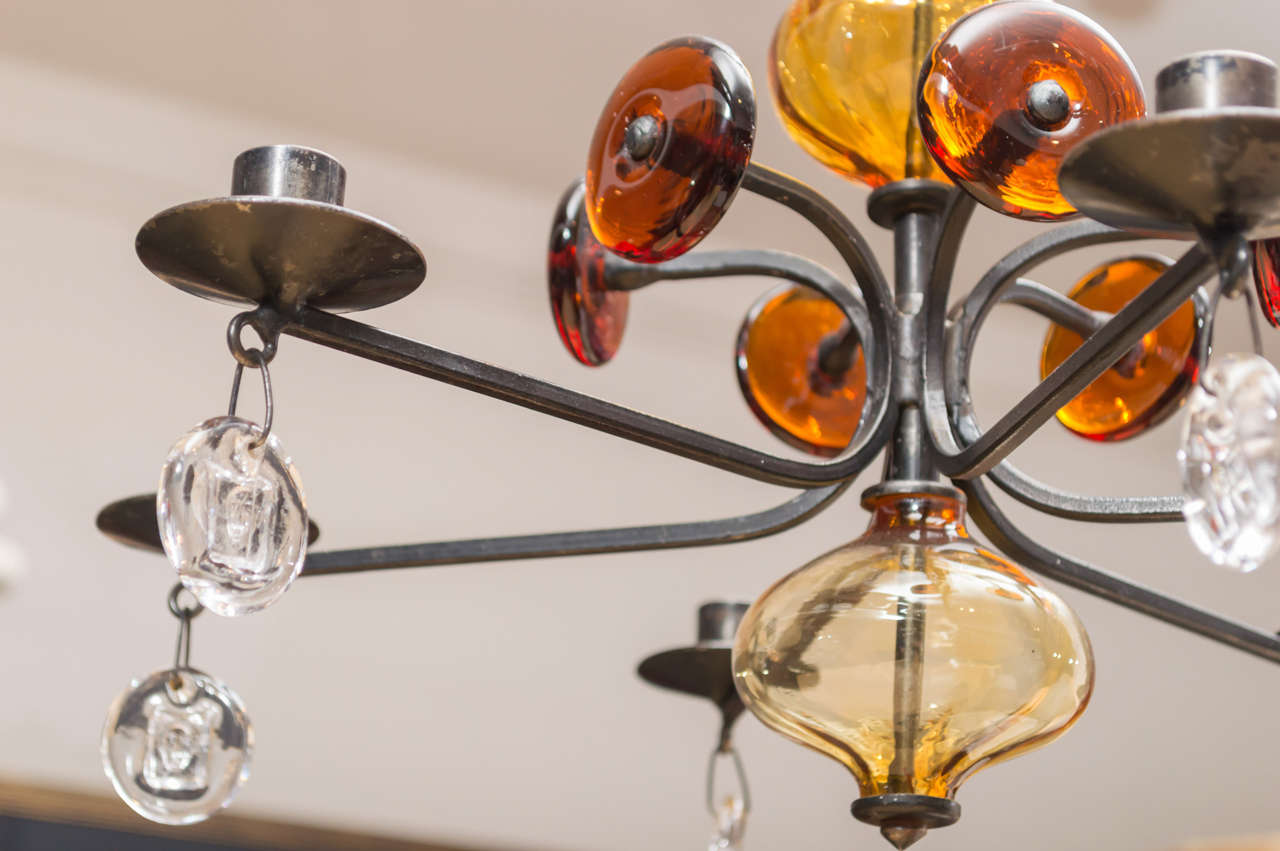 Danish Erik Hoglund Six-Light Chandelier
