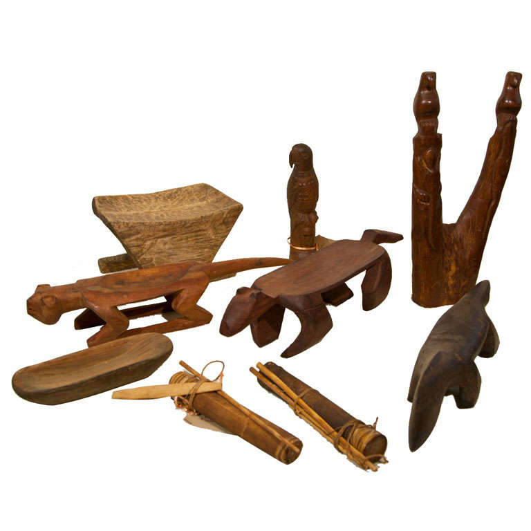 Wood  Yanamami  Tribe Primiitive  Objects For Sale