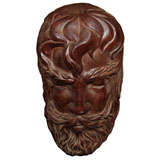 Massive  WPA   carved Lignum head