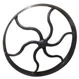 Antique Giant American Industrial Wooden Mold Wheel