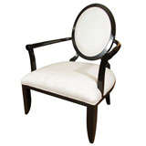Lacquered Black Italian Arm Chair
