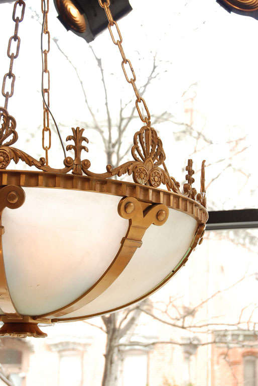 20th Century Elegant Bronze Hanging Light
