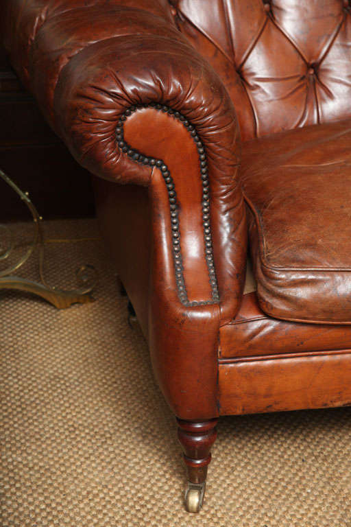 English Edwardian Leather Sofa