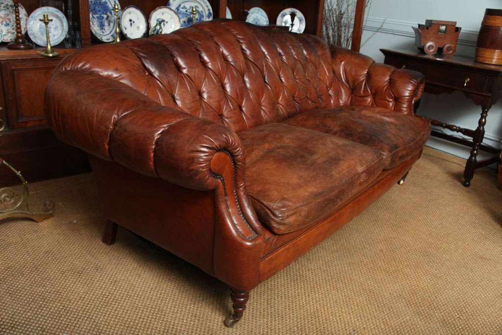 Edwardian Leather Sofa 3