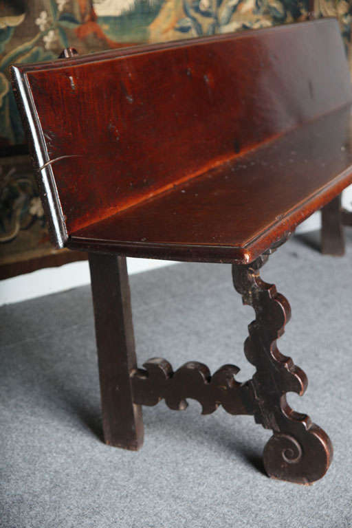 18th Century and Earlier 17th c. Spanish Baroque  Walnut Long Bench