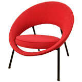 A Red Saturne Chair by Genevieve Dangles & Christian Defrance.