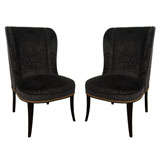 Pair of Elegant Hollywood Wingback Chairs
