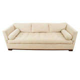 Art Deco Style Tuxedo Sofa with Carved Fluted Legs