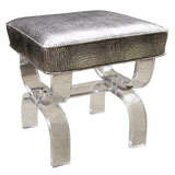 Chic Modernist Clear Lucite Vanity Stool