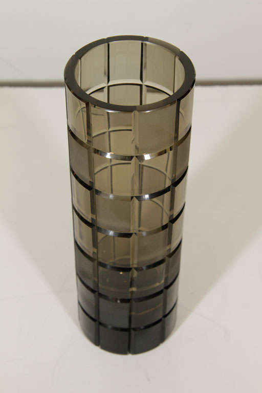 Rosenthal Vase mit geräuchertem Schliffkristall (Deutsch)
