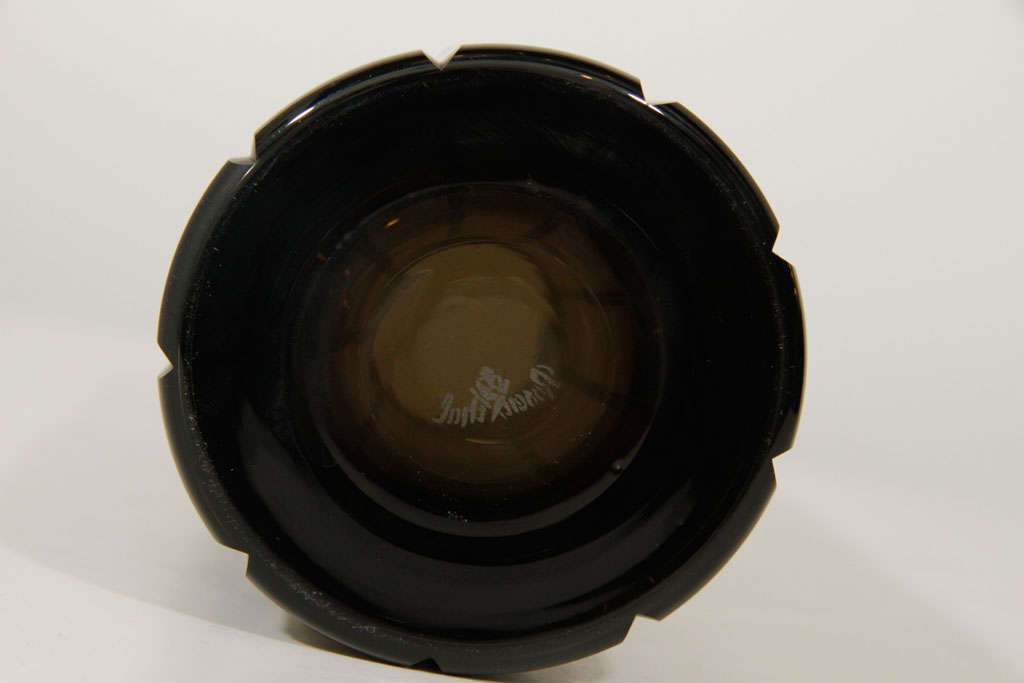 Rosenthal Vase mit geräuchertem Schliffkristall im Zustand „Hervorragend“ in New York, NY