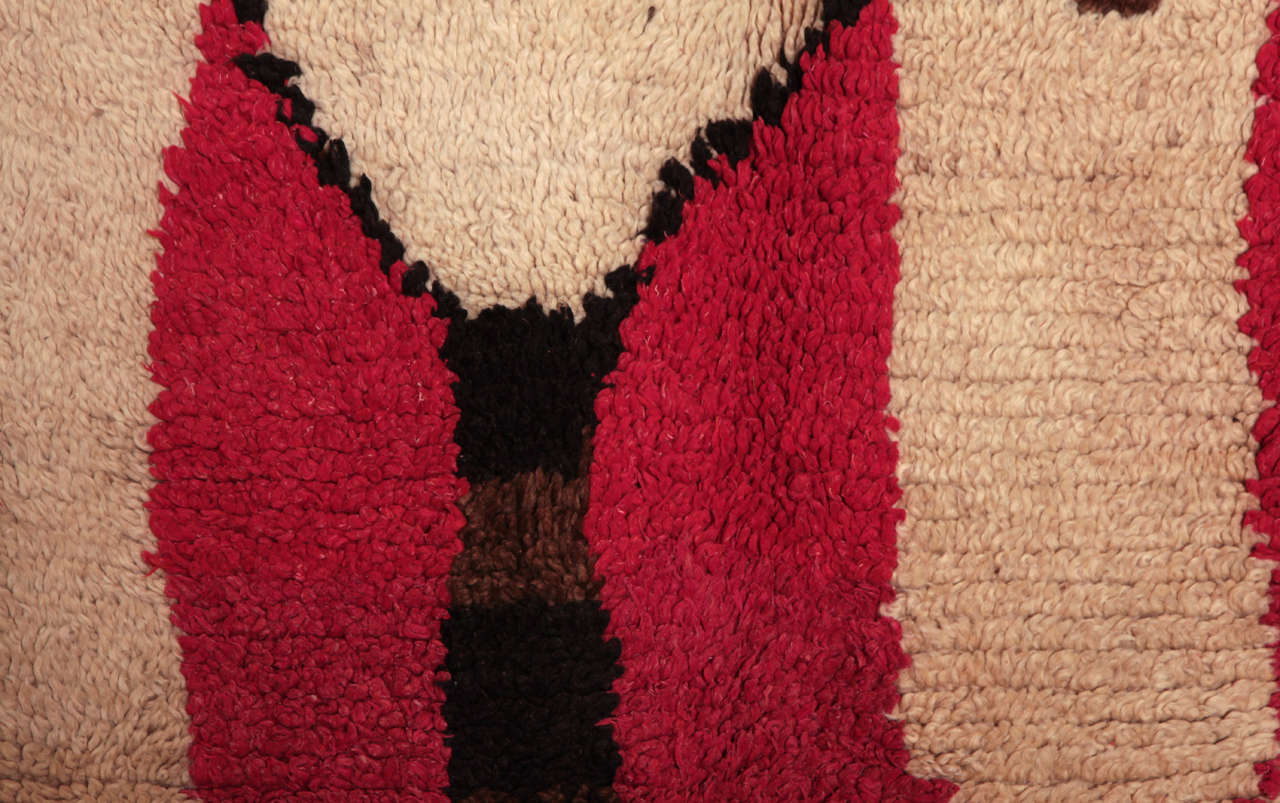 Tribal Primitive and Modernist Wool Berber Rug from Azilal