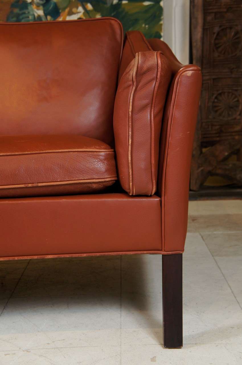 Mid-20th Century Danish Modern Leather Sofa