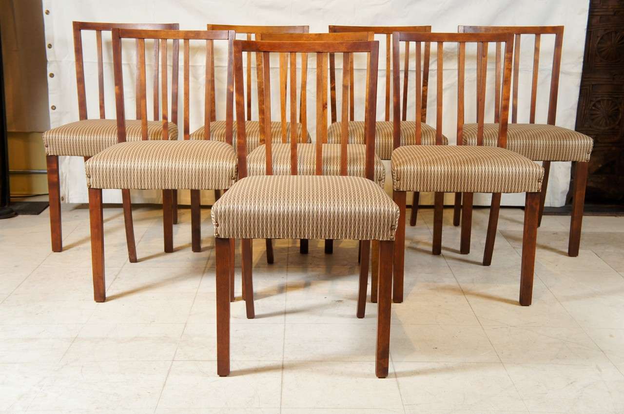 Neoclassical Set of 8 Danish Modern Dining Chairs