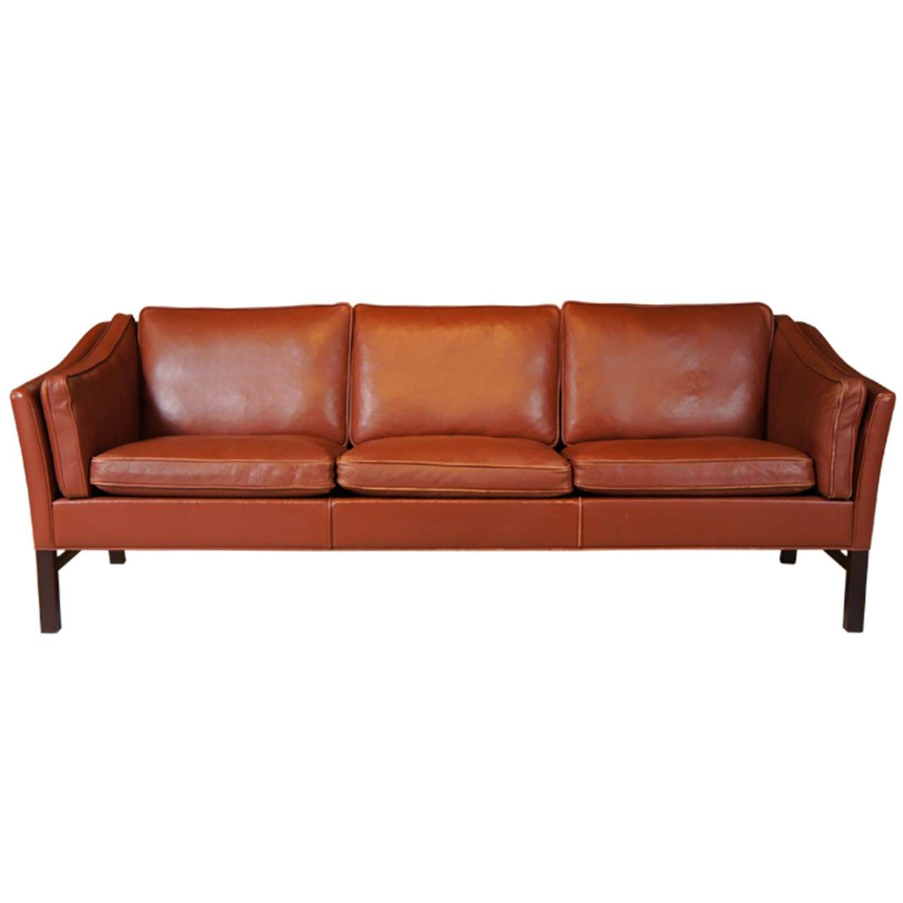 Danish Modern Leather Sofa at 1stDibs