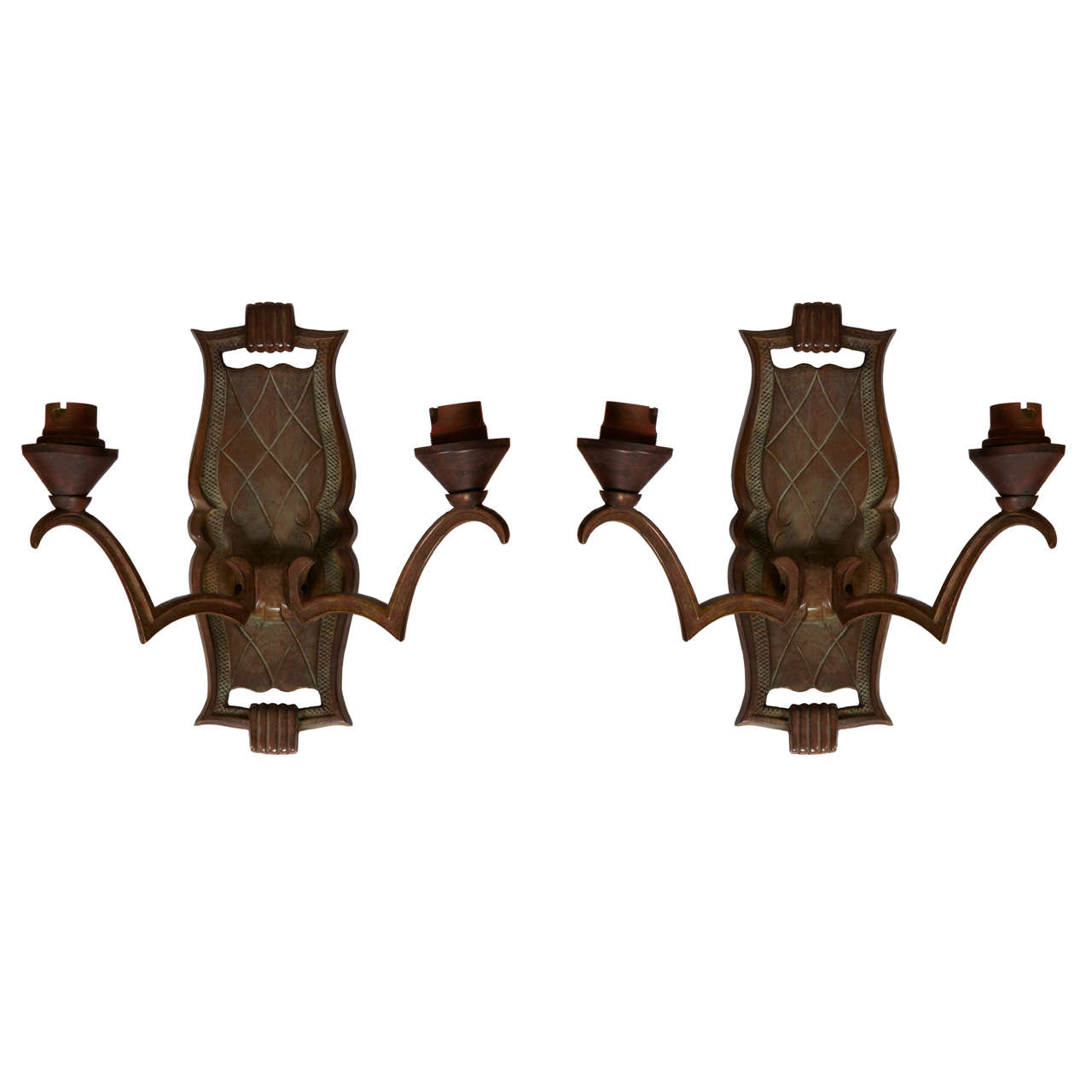 Pair of 1940s Sconces in the Style of Jules Leleu