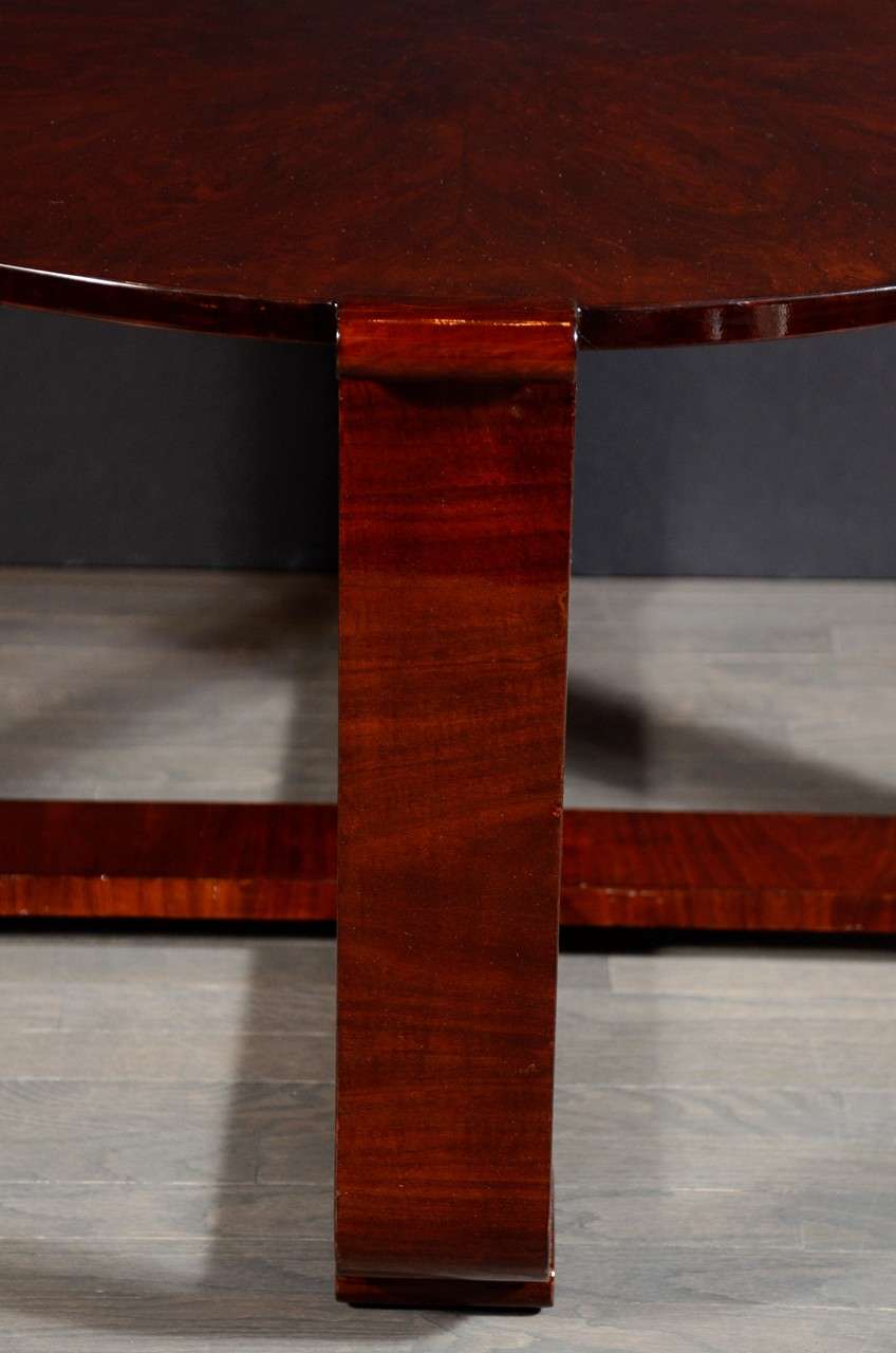 Art Deco Cocktail or Gueridon Table in Bookmatched Exotic Burled Walnut 3