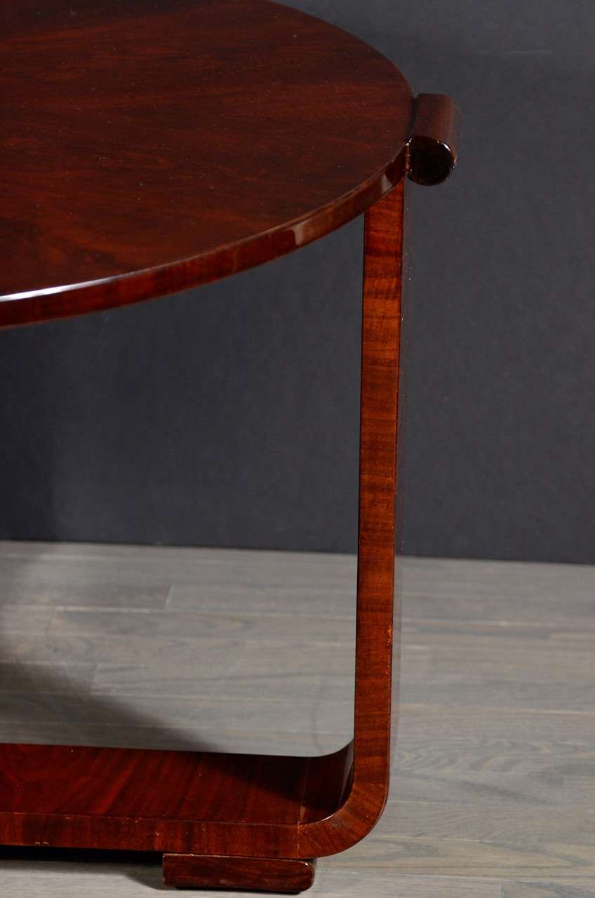 Art Deco Cocktail or Gueridon Table in Bookmatched Exotic Burled Walnut 4