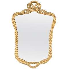 Mid-Century Gilt Rope Framed Mirror