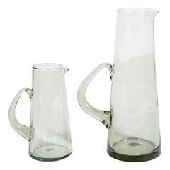 Pair of Modernist Holmegaard Smoked Glass Pitchers
