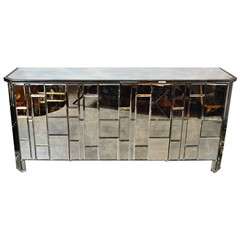 Spectacular Mirrored Sideboard in the Manner of Paul Evans