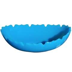 Large French Blue Opaline Bowl