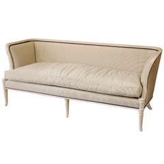 Italian Sofa Upholstered in Suzanne Rheinstein's Hollyhock City Stripe Fabric