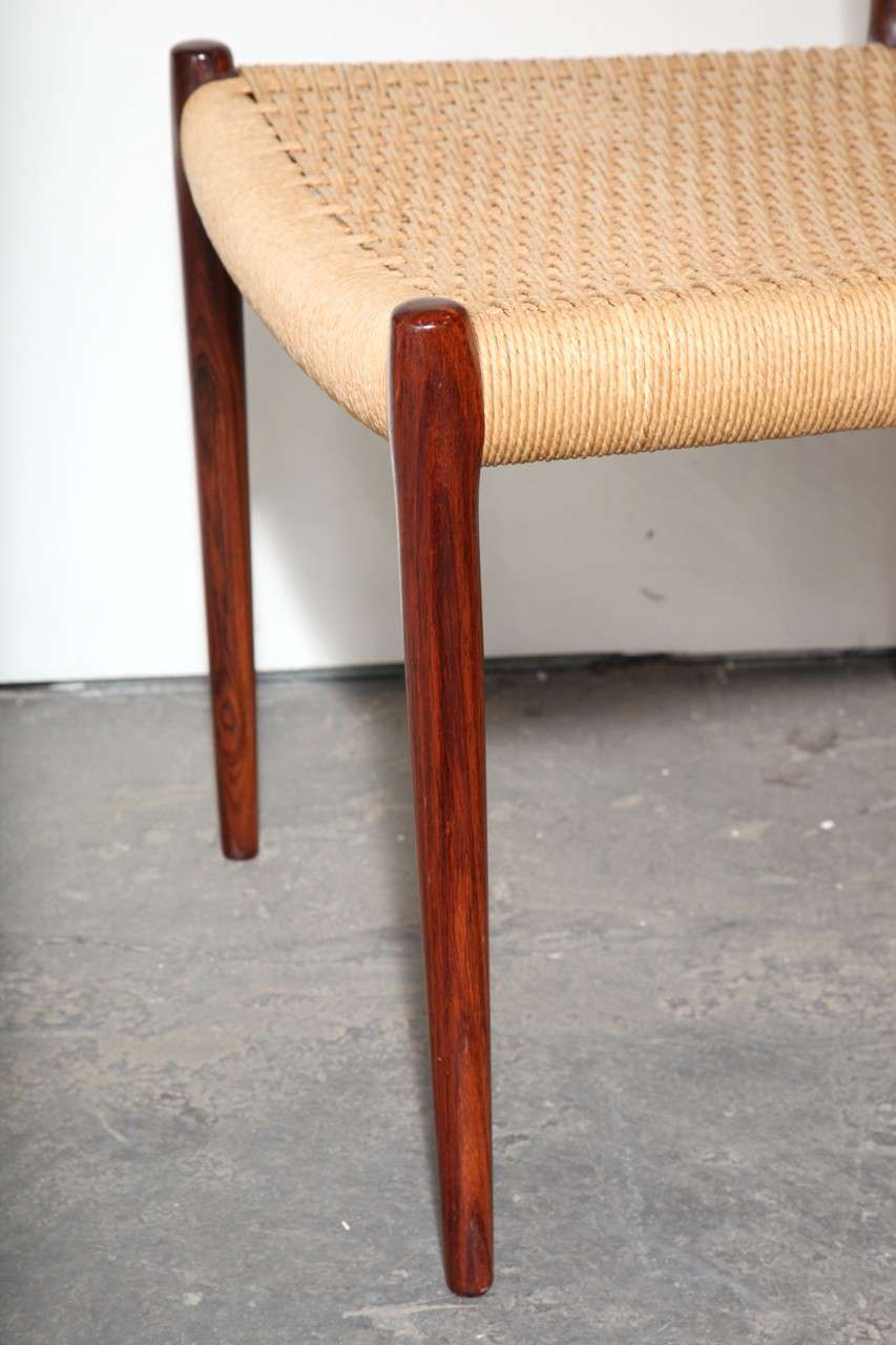 Set of 6 No. 83 Danish Vintage Rosewood Dining Chairs by Niels Moller 2