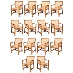Set of 14 Mahogany and Leather Conference Chairs by Thygesen and Sorensen