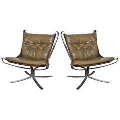 Pair of Original Falcon Chairs by Segurd Ressel