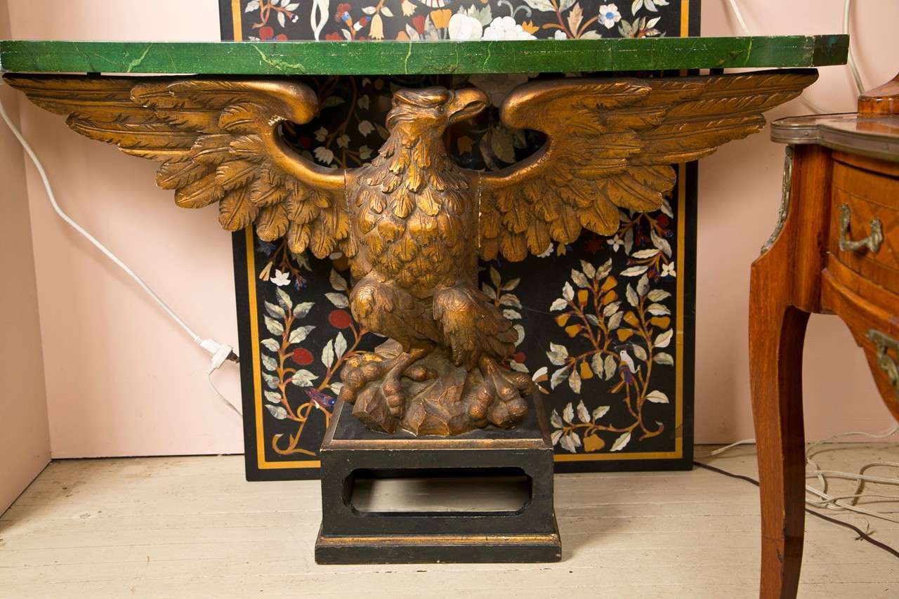 Faux Marble Top Eagle Console For Sale 1