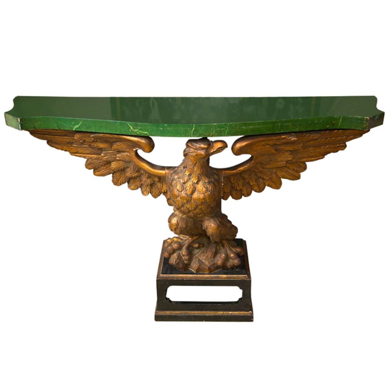 Faux Marble Top Eagle Console For Sale