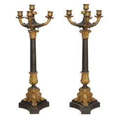 Pair of 19th c Louis Philippe Style Candelabra