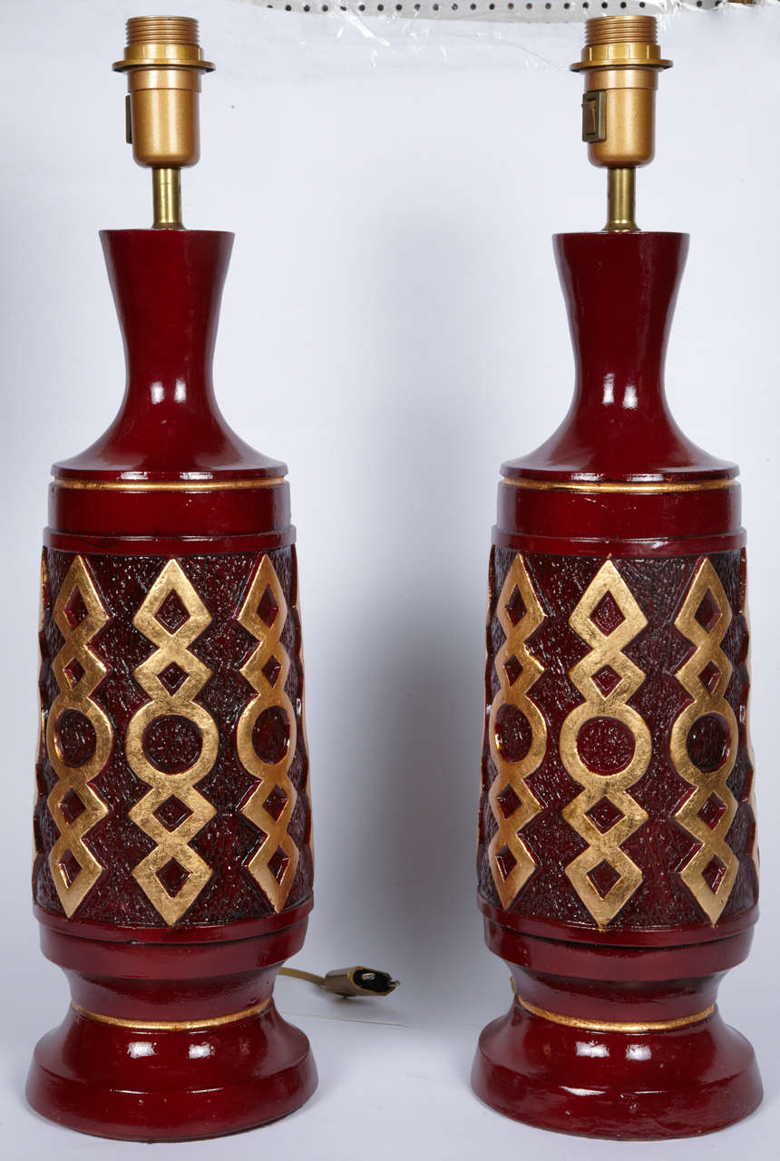 Nice pair of 1960s ceramic table lamps.