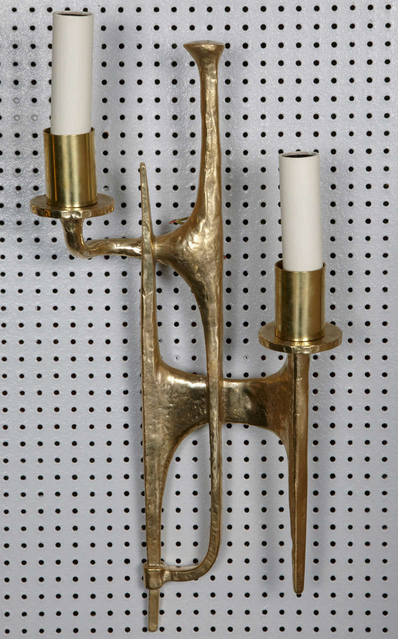 Great Bronze  Sconces Attributed To Felix Agostini In Excellent Condition In Bois-Colombes, FR