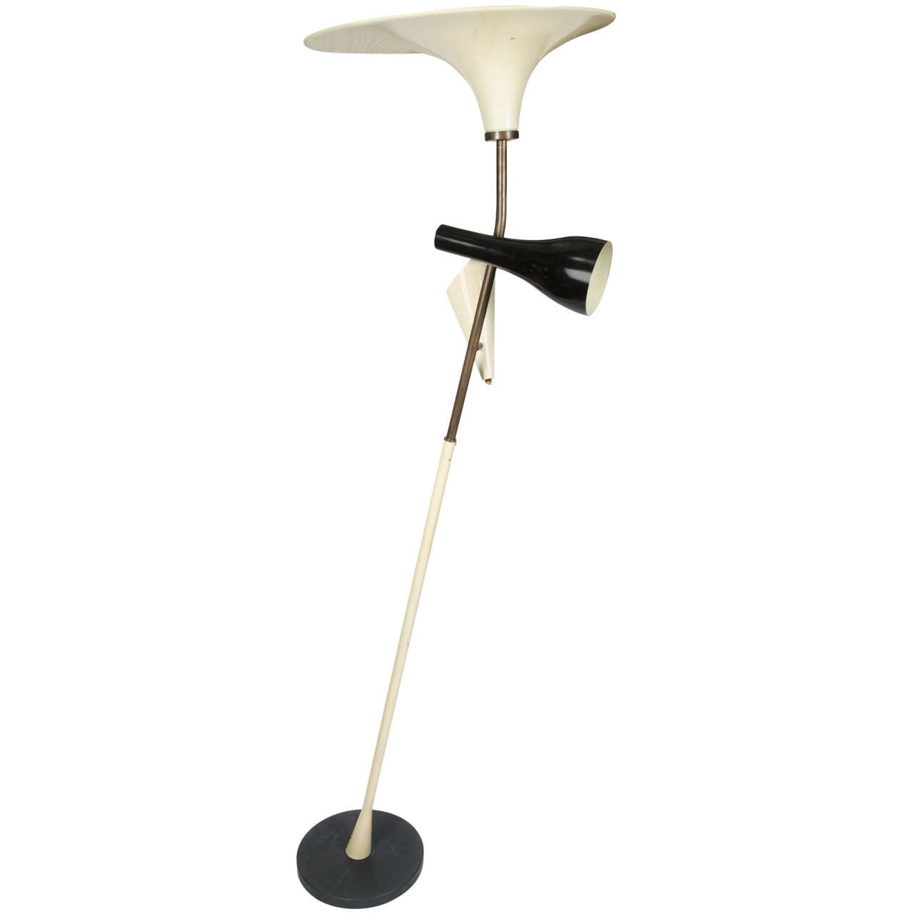 Rare 1950s Floor Lamp in the Style of Stilnovo For Sale