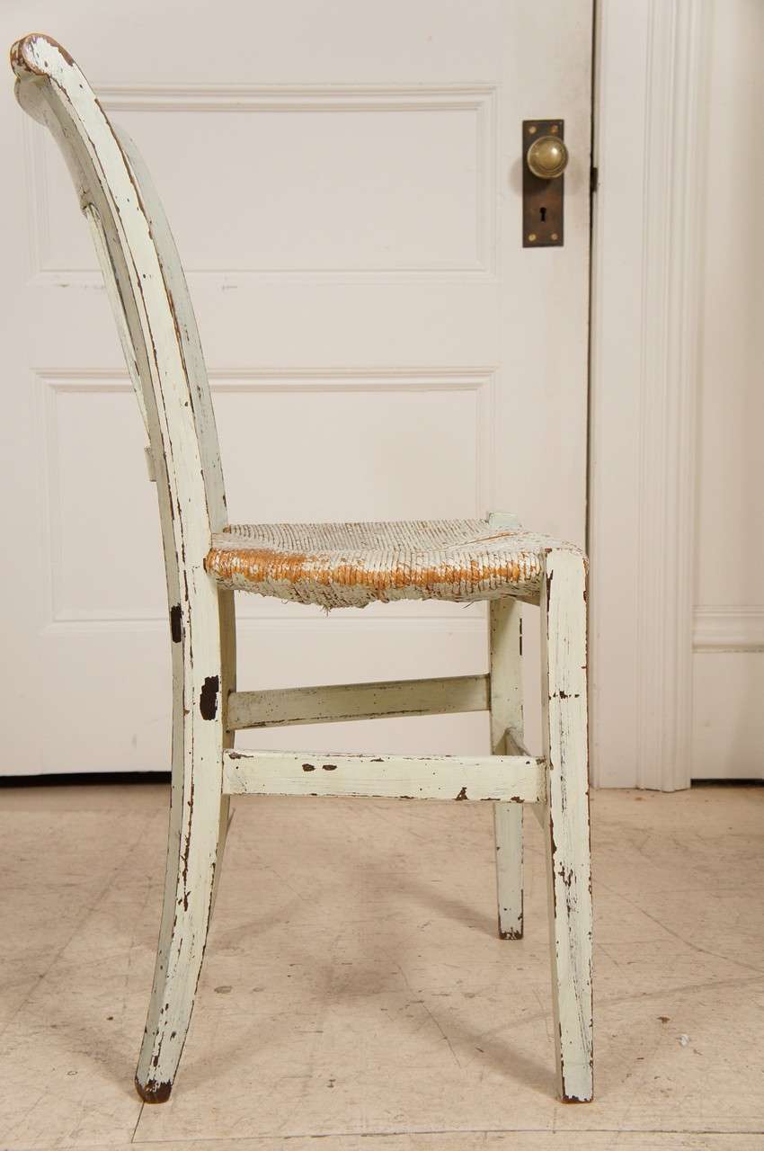 8 French Provincial Green painted Dining Room Chairs In Good Condition In Hudson, NY