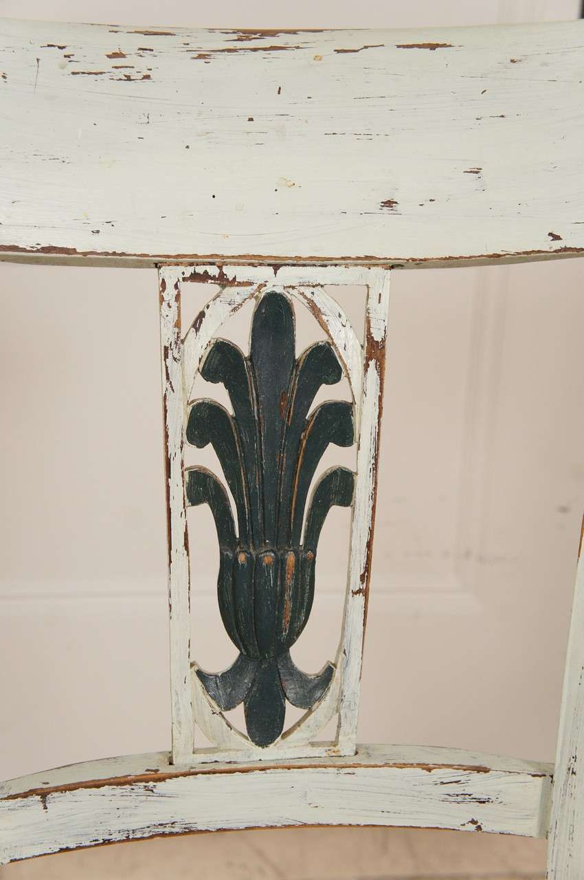 Wood 8 French Provincial Green painted Dining Room Chairs