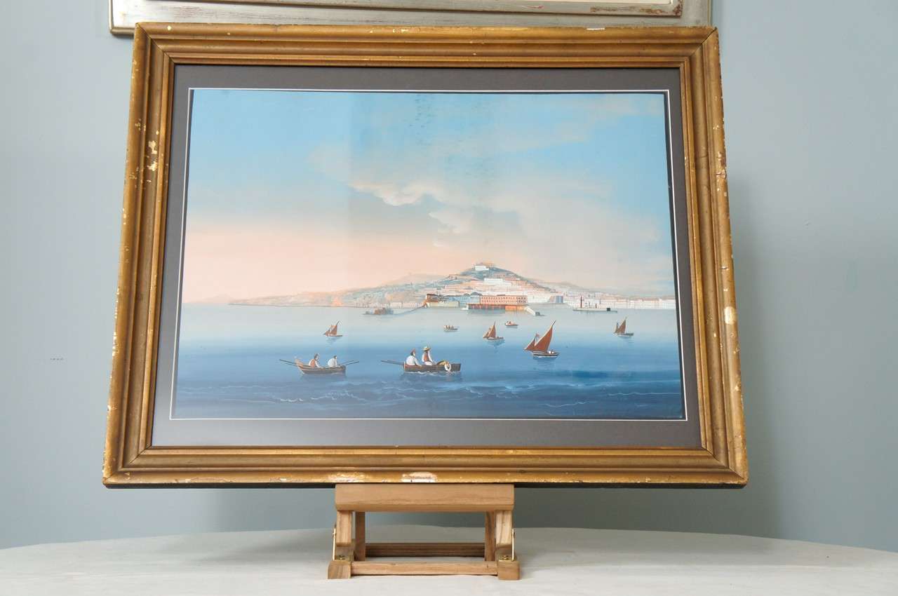 19th Century Grand Tour Gouache of Capri