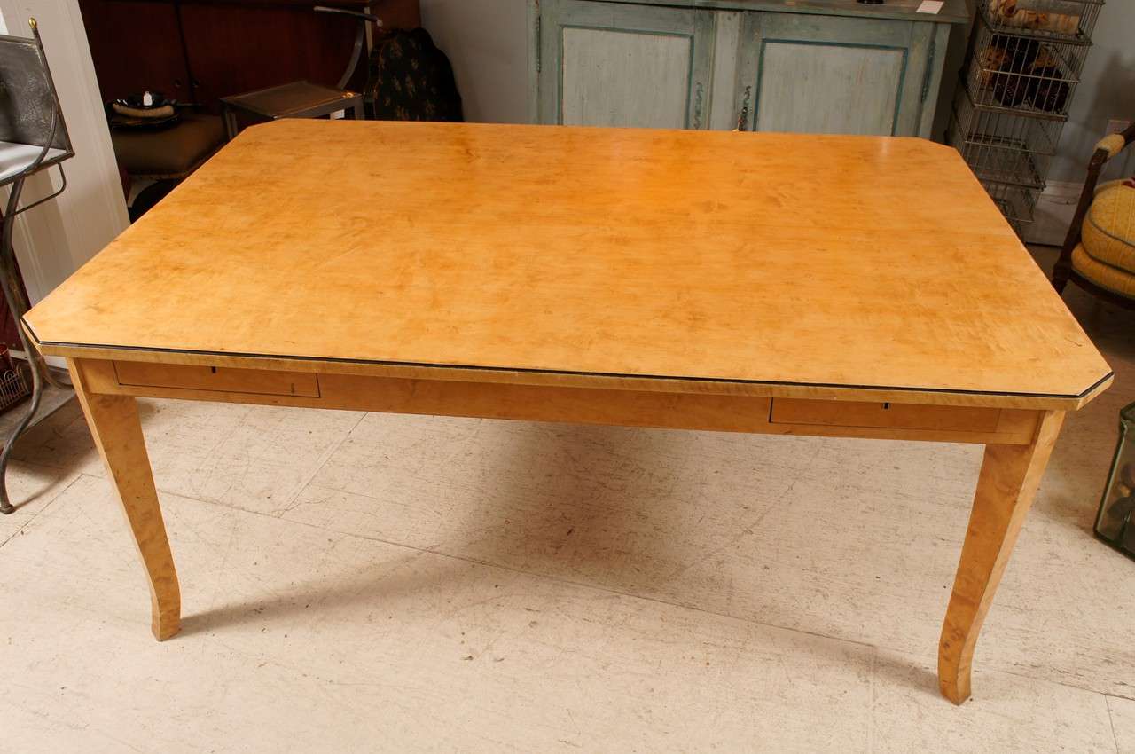 Unknown Biedermeier-style Satin Birch Library Table