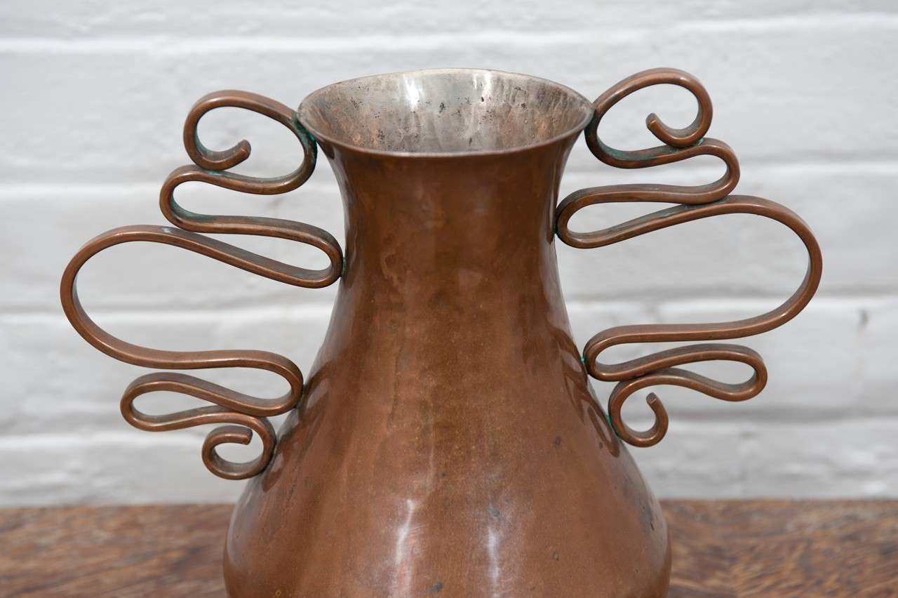 Modern Los Castillo Taxo Copper And Silver Vase